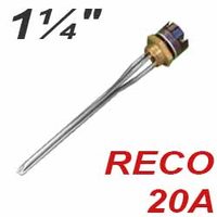 ТЭНы для ЧУГУННЫХ батарей 1 1/4" с термостатами RECO 20A