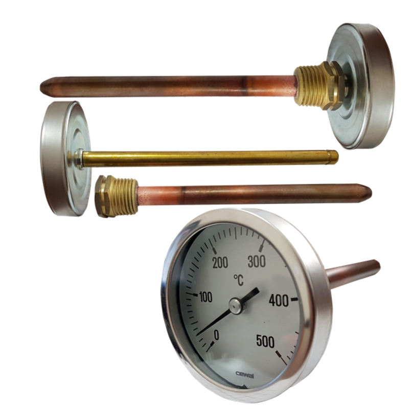 Термометр врезной СEWAL (500°C, 10 см) для таджикского тандыра