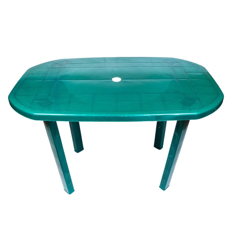 Пластиковий овальний стіл (зелений)