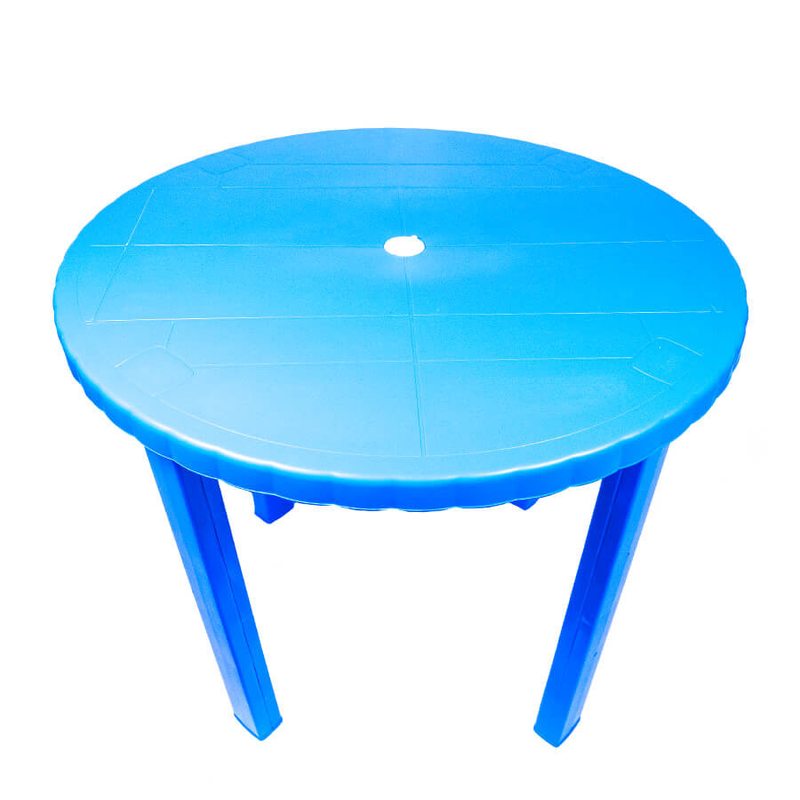 Пластиковый круглый стол (синий)