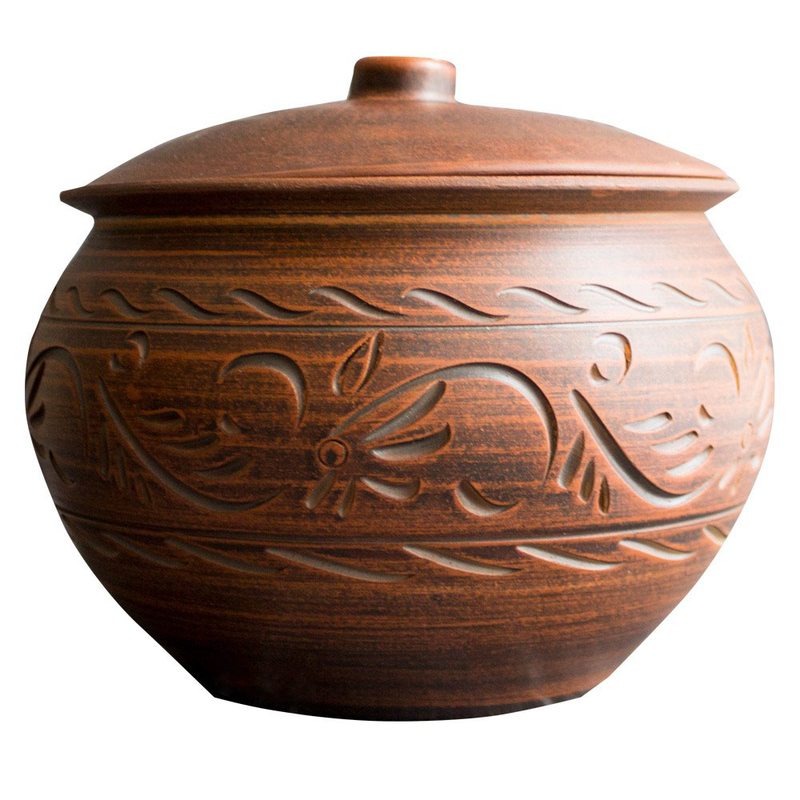 Глиняний горщик (глечик) з обпаленої кераміки, 3 літри для таджицького тандиру