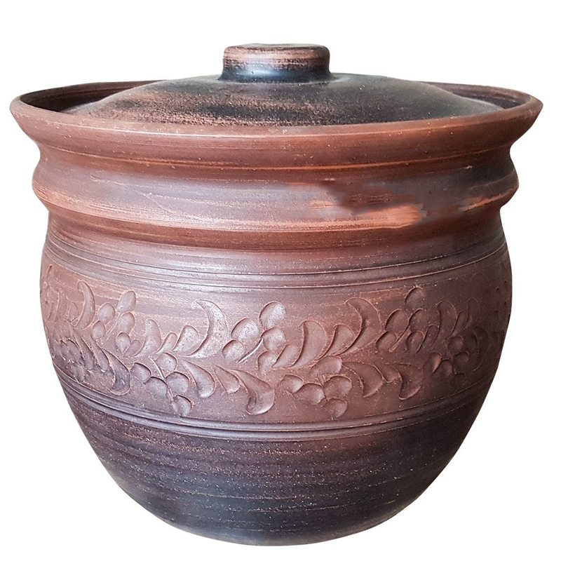 Глиняный горшочек (глечик) из обожженной керамики, 4 литра для таджикского тандыра