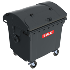 Контейнер мусорный ТБО Sulo 1100 л с куполообразной крышкой (модель крышка в крышке) серый