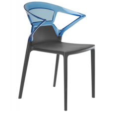 Кресло Papatya Ego-K антрацит сиденье, верх прозрачно-синий