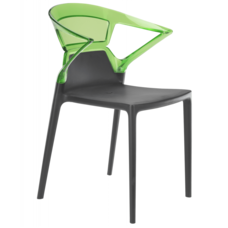 Крісло Papatya Ego-K антрацит сидіння, верх прозоро-зелений
