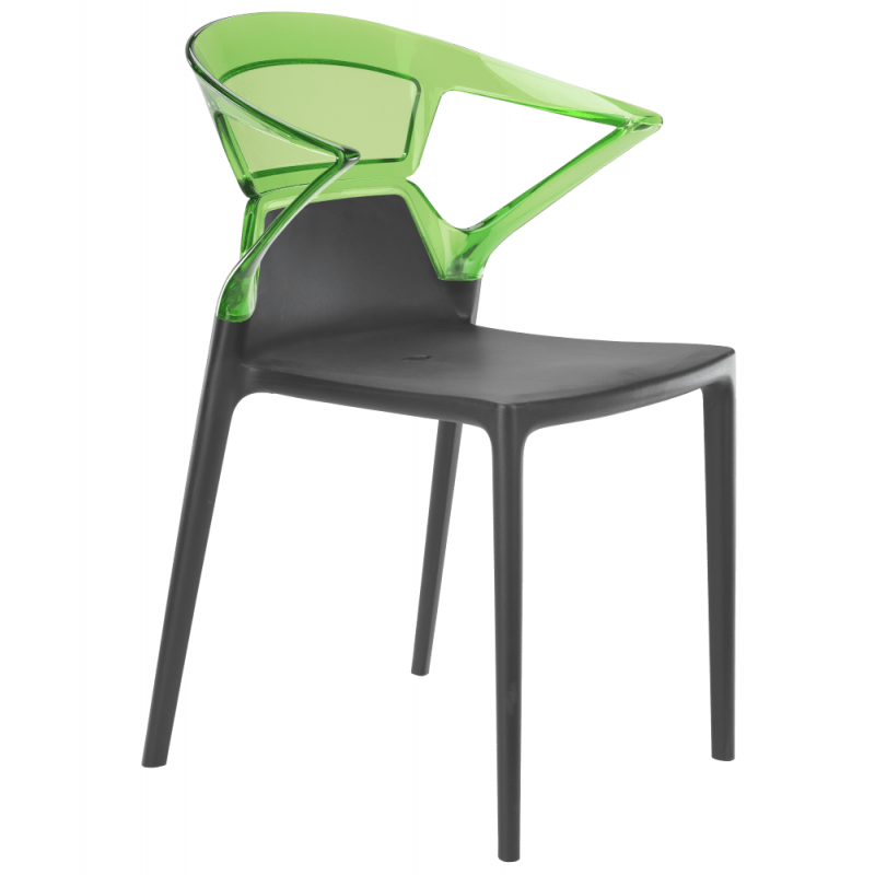 Кресло Papatya Ego-K антрацит сиденье, верх прозрачно-зеленый