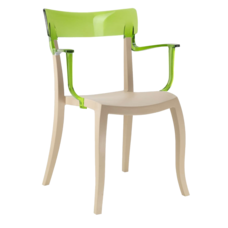 Крісло Papatya Hera-K пісочно-бежеве сидіння, верх прозоро-зелений