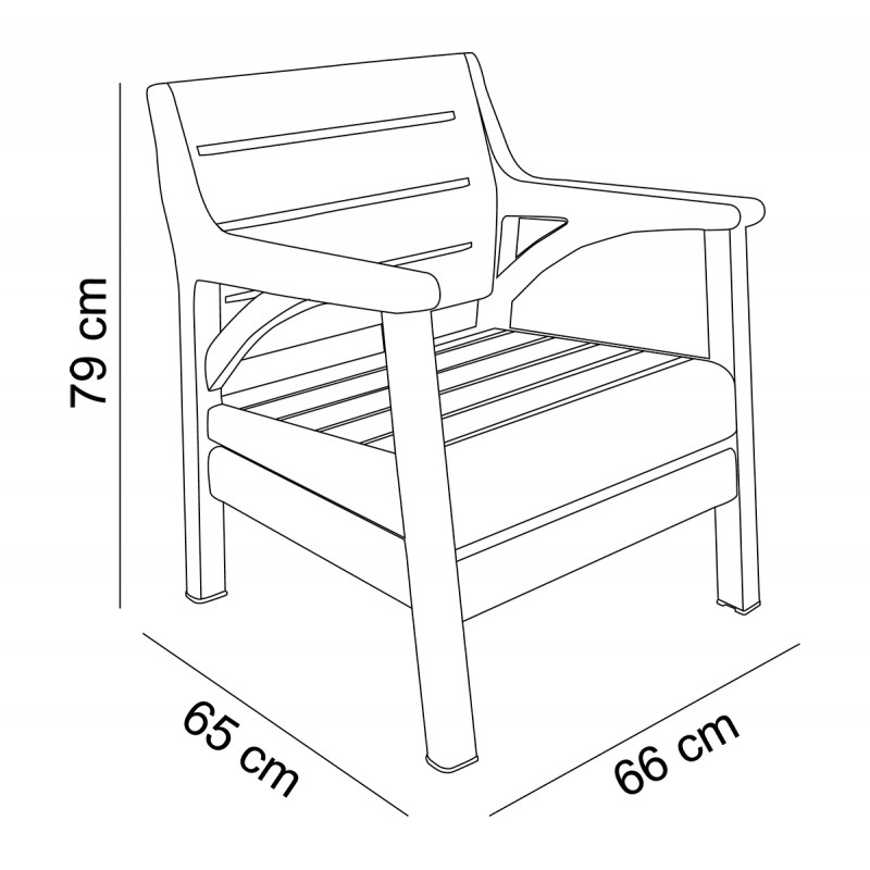 Набор мебели Irak Plastik Маями (2 кресла + скамейка + столик) белый