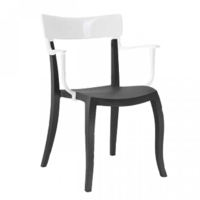 Кресло Papatya Hera-K черное сиденье, верх белый