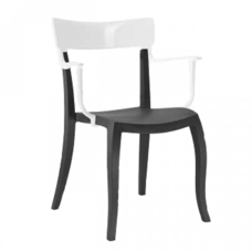 Кресло Papatya Hera-K черное сиденье, верх белый