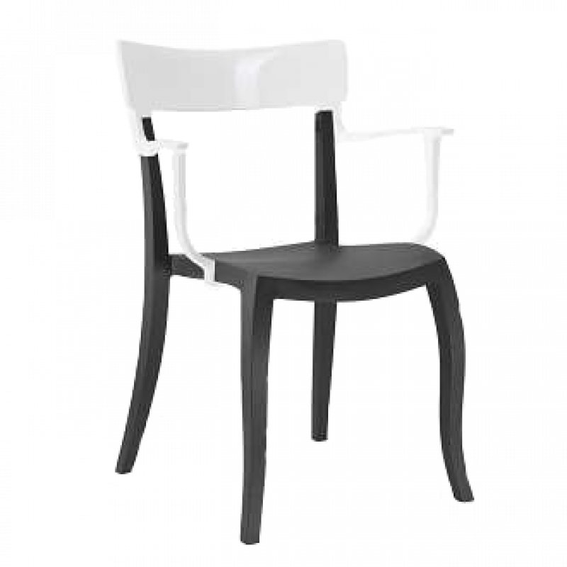 Крісло Papatya Hera-K чорне сидіння, верх білий
