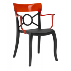 Кресло Papatya Opera-K сиденье черное, верх прозрачно-красный