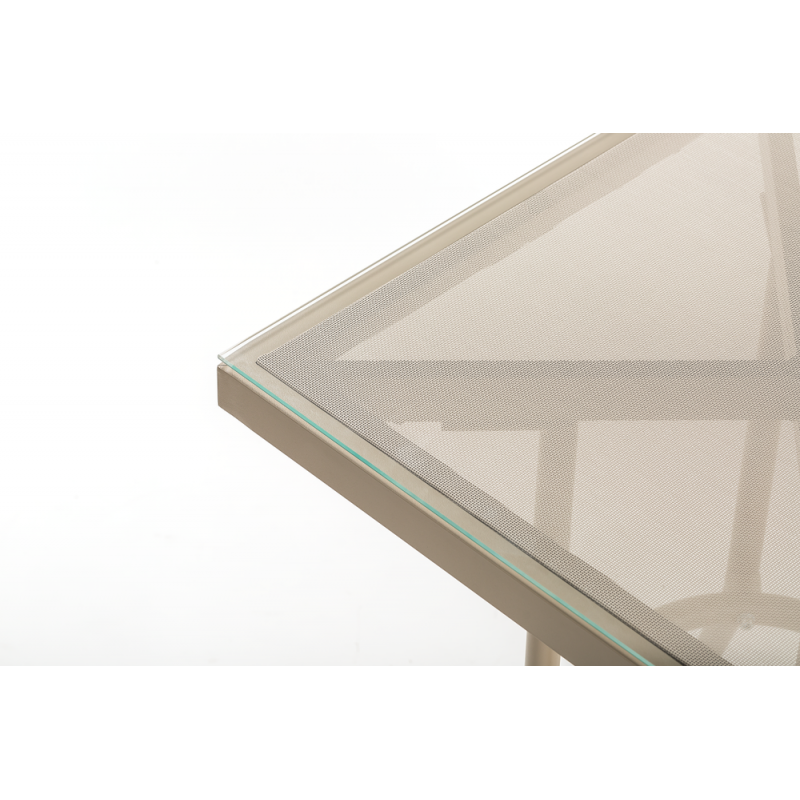 Стол Tilia Kobe 60x60 см столешница из стекла белый - бежевый - кофейный