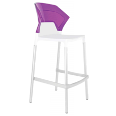 Барный стул Papatya Ego-S белое сиденье, верх прозрачно-пурпурный