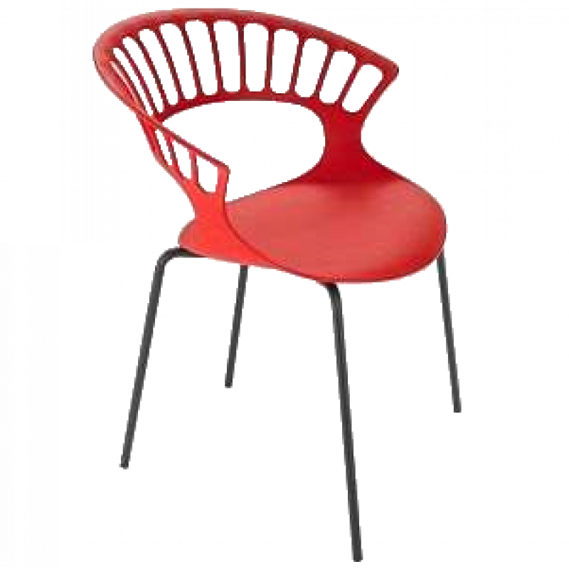 Кресло Papatya Tiara красный, антрацит база катафорез