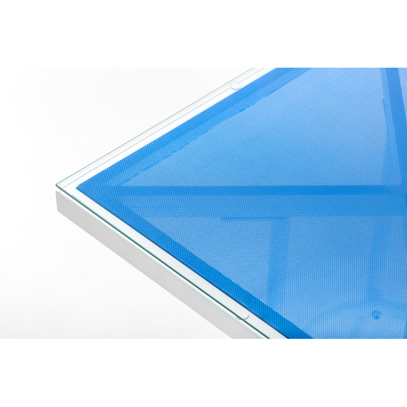 Стіл Tilia Kobe 60x60 см стільниця зі скла білий темно-синій