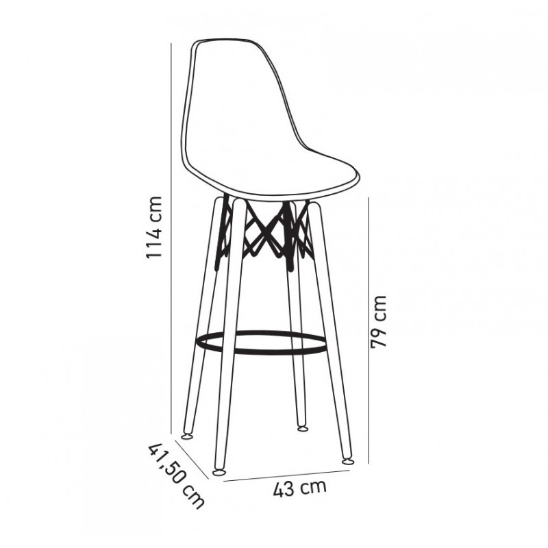 Стілець барний Tilia Eos-V сидіння з тканиною, ніжки букові ARTCLASS 805