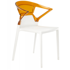 Кресло Papatya Ego-K белое сиденье, верх прозрачно-оранжевый
