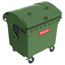 Контейнер сміттєвий ТПВ Sulo 1100 л з куполоподібною кришкою (модель кришка в кришці) зелений