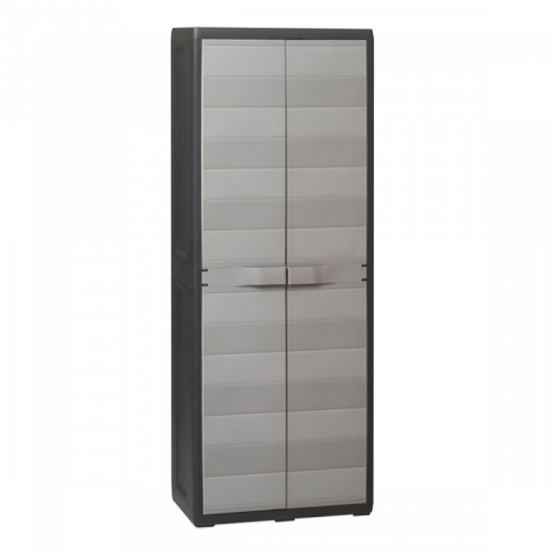 Шкаф 2-х дверный с полочками Elegance S Toomax черный серый