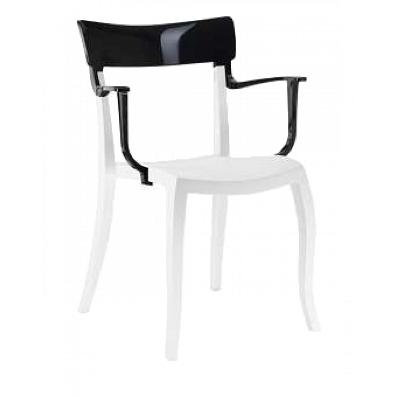 Кресло Papatya Hera-K белое сиденье, верх черный