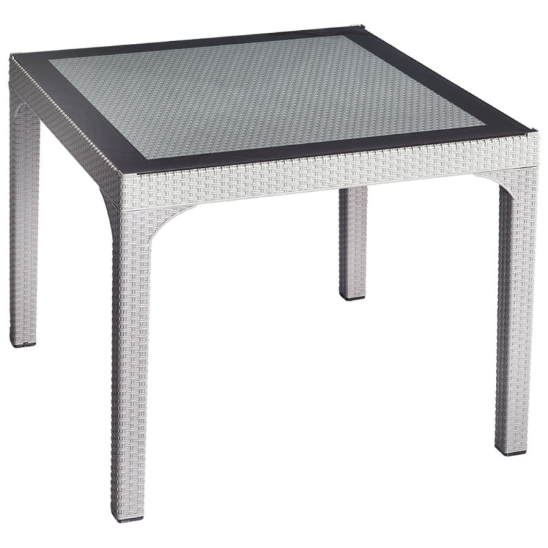 Стол квадратный Irak Plastik Comfort 90x90 под ротанг серый