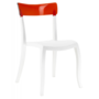 Стул Papatya Hera-S белое сиденье, верх прозрачно-красный