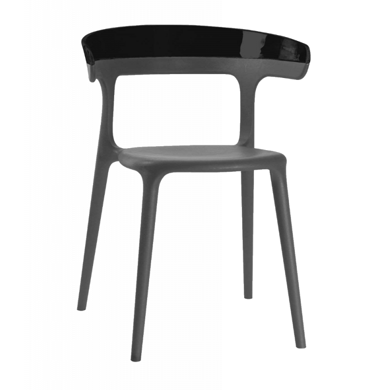 Кресло Papatya Luna антрацит сиденье, верх черный