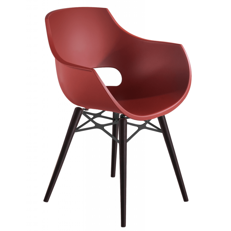 Кресло Papatya Opal-Wox матовый красный кирпич, рама лакированный бук венге