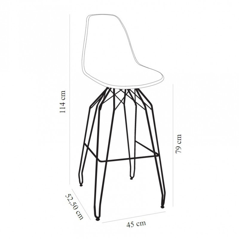 Стілець барний Tilia Eos-M сидіння з тканиною, ніжки металеві фарбовані ARTNUVO 46904 - V6