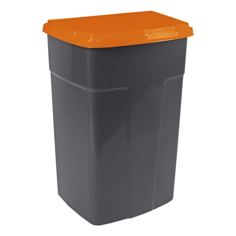 Бак сміттєвий 90л темно-сірий помаранчевий