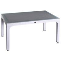 Стол Irak Plastik Olympia 90x150 под ротанг белый