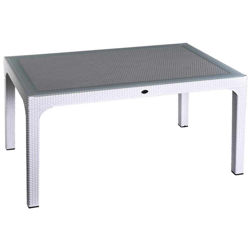 Стіл Irak Plastik Olympia 90x150 під ротанг білий