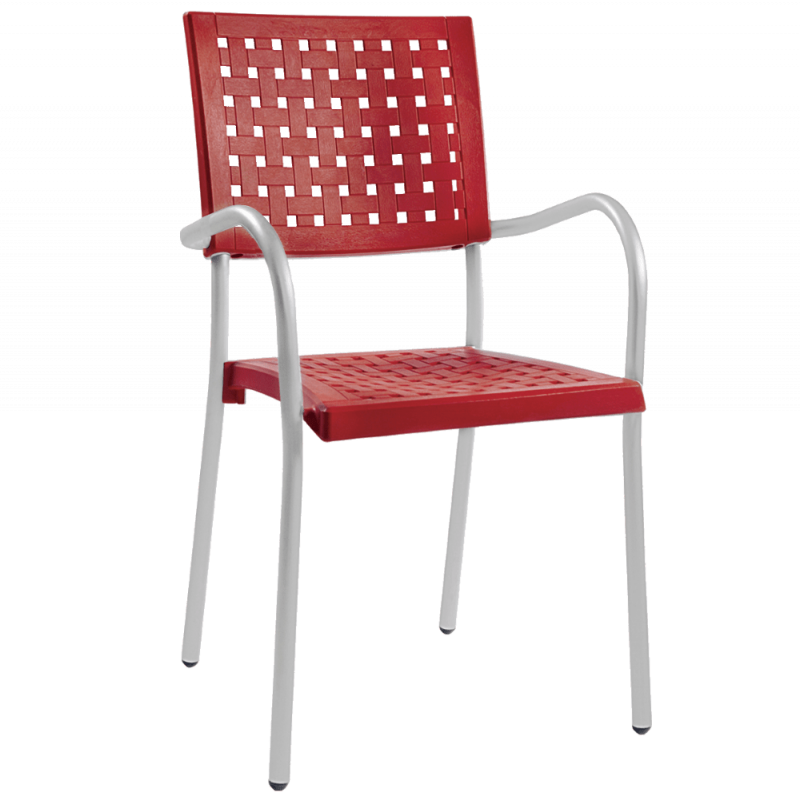 Кресло Papatya Karea красный, база алюминий