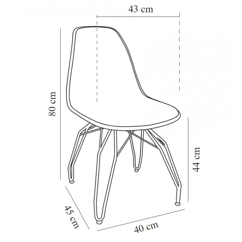 Стул Tilia Eos-M сиденье с тканью, ножки металлические хромированные VOKATO