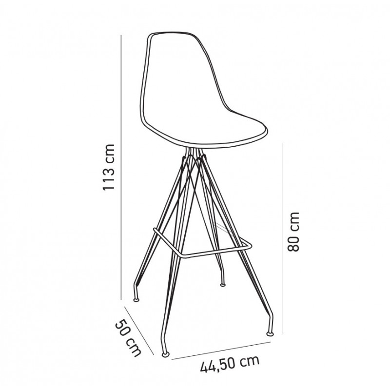 Стул барный Tilia Eos-X сиденье с тканью, ножки металлические крашеные ARTCLASS 802