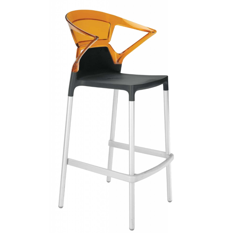 Барне крісло Papatya Ego-K чорне сидіння, верх прозоро-помаранчевий