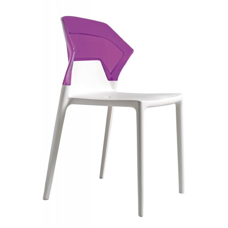 Стул Papatya Ego-S белое сиденье, верх прозрачно-пурпурный