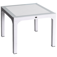 Стіл квадратний Irak Plastik Comfort 90x90 під ротанг білий