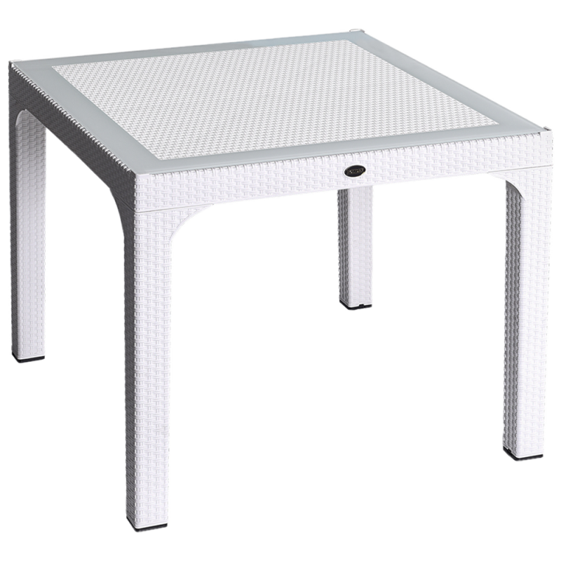 Стіл квадратний Irak Plastik Comfort 90x90 під ротанг білий