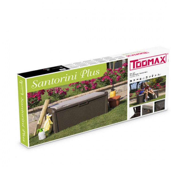Скриня пластикова Santorini Plus 550 л антрацит з подушкою Toomax