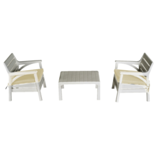 Набор мебели Irak Plastik Барселона (2 кресла + столик) белый