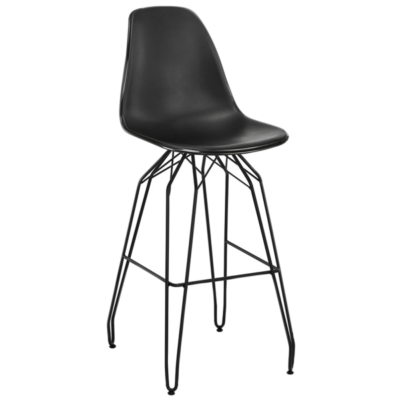 Стул барный Tilia Eos-M ножки металлические крашеные черный - черный
