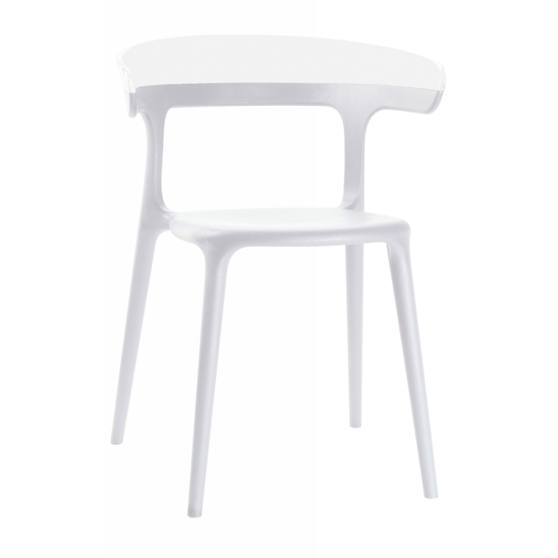 Крісло Papatya Luna біле сидіння, верх білий