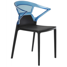 Кресло Papatya Ego-K черное сиденье, верх прозрачно-синий