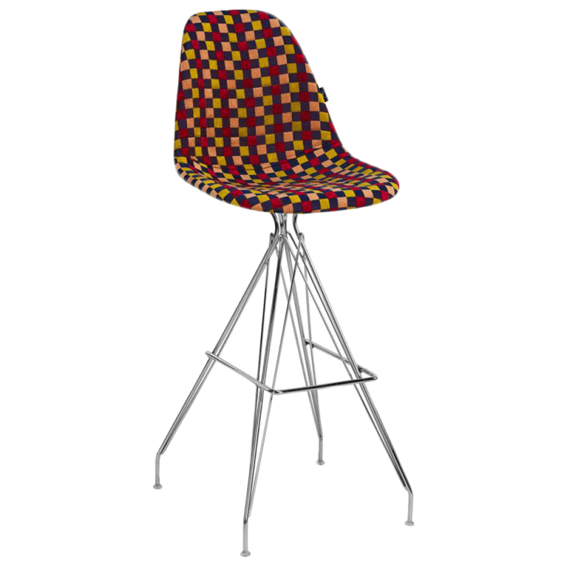 Стілець барний Tilia Eos-X сидіння з тканиною, ніжки металеві хромовані ARTNUVO 46904 - V6