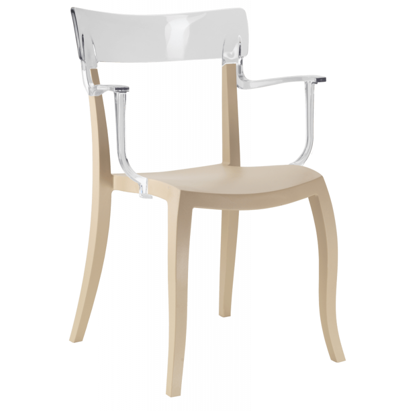 Крісло Papatya Hera-K пісочно-бежеве сидіння, верх прозоро-чистий