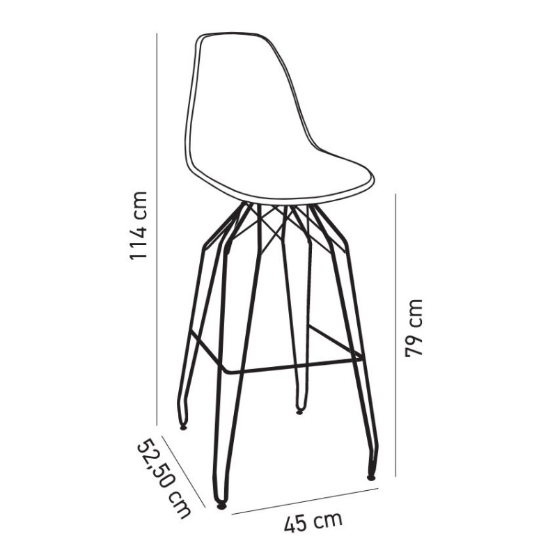 Стул барный Tilia Eos-M сиденье с тканью, ножки металлические хромированные PATCHWORK