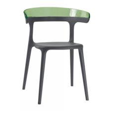 Кресло Papatya Luna антрацит сиденье, верх прозрачно-зеленый
