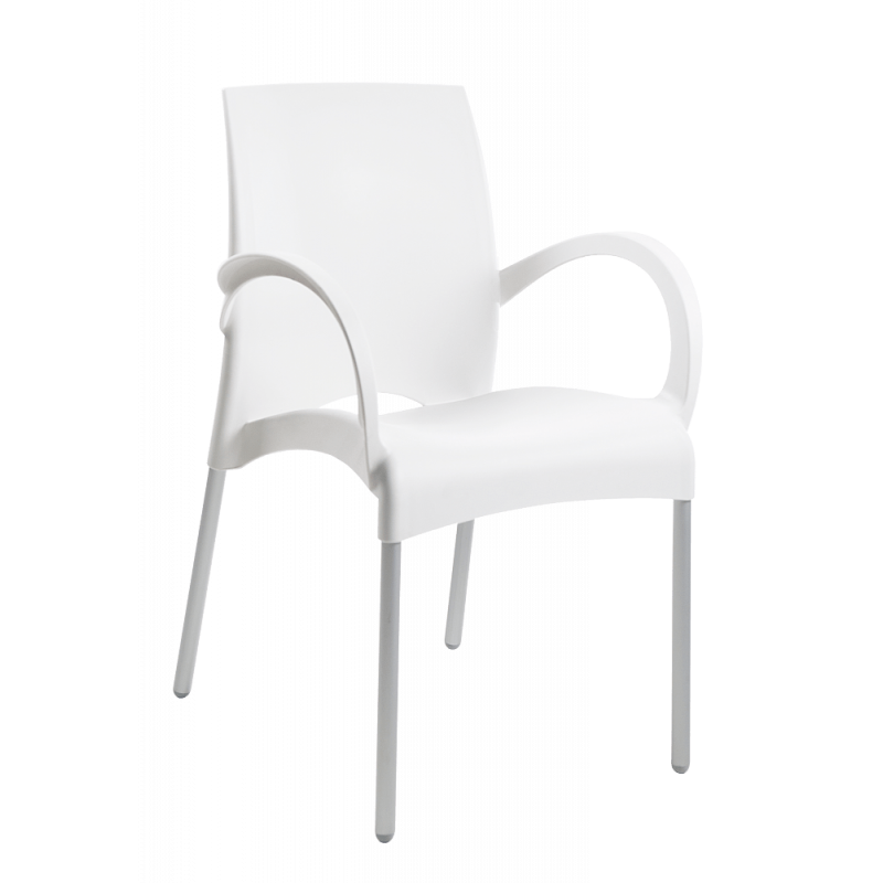 Кресло Papatya Vital-K белое, база алюминий